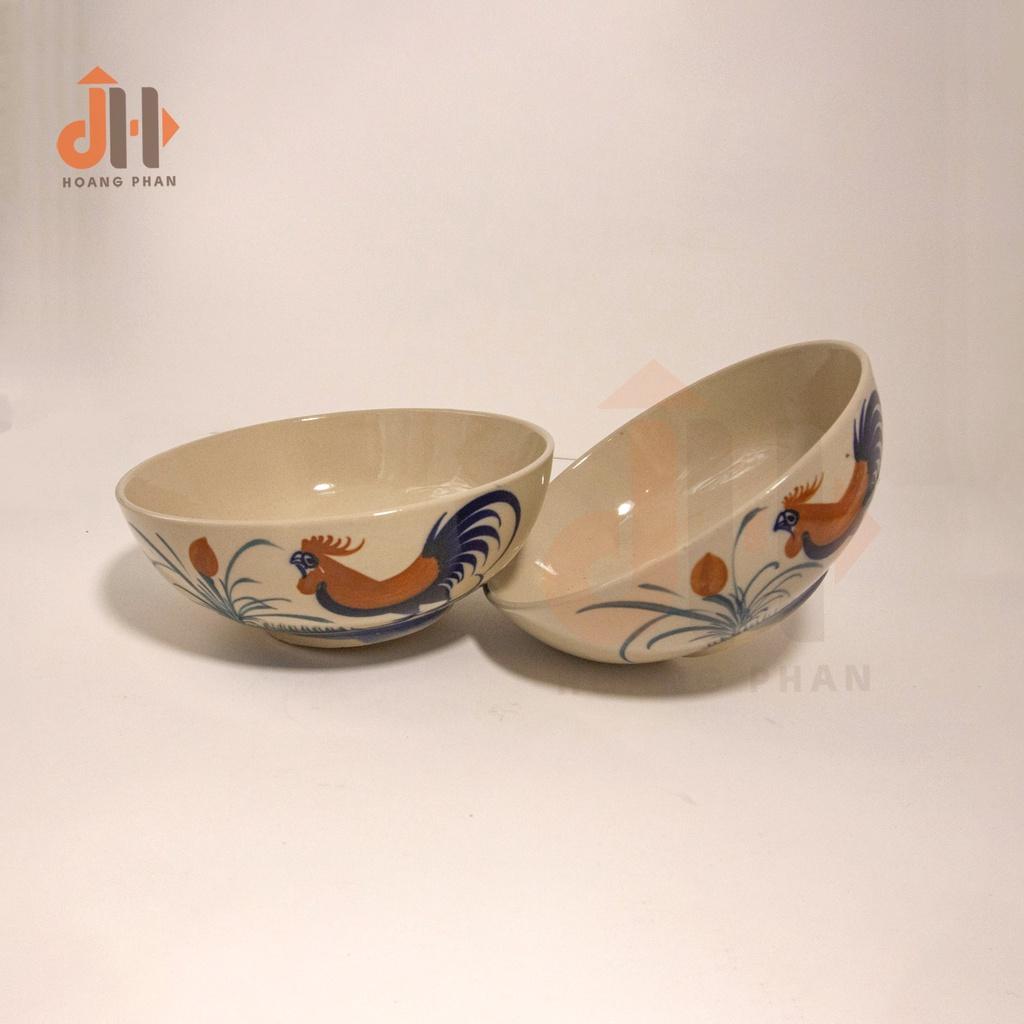 Bộ 4 Tô gốm dùng món nước Họa Tiết Gà Trống Nam Bộ