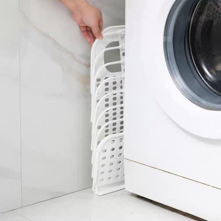 Giỏ nhựa đựng quần áo và đồ dùng sinh hoạt treo tường, hông máy giặt... có thể gấp gọn (MS05)