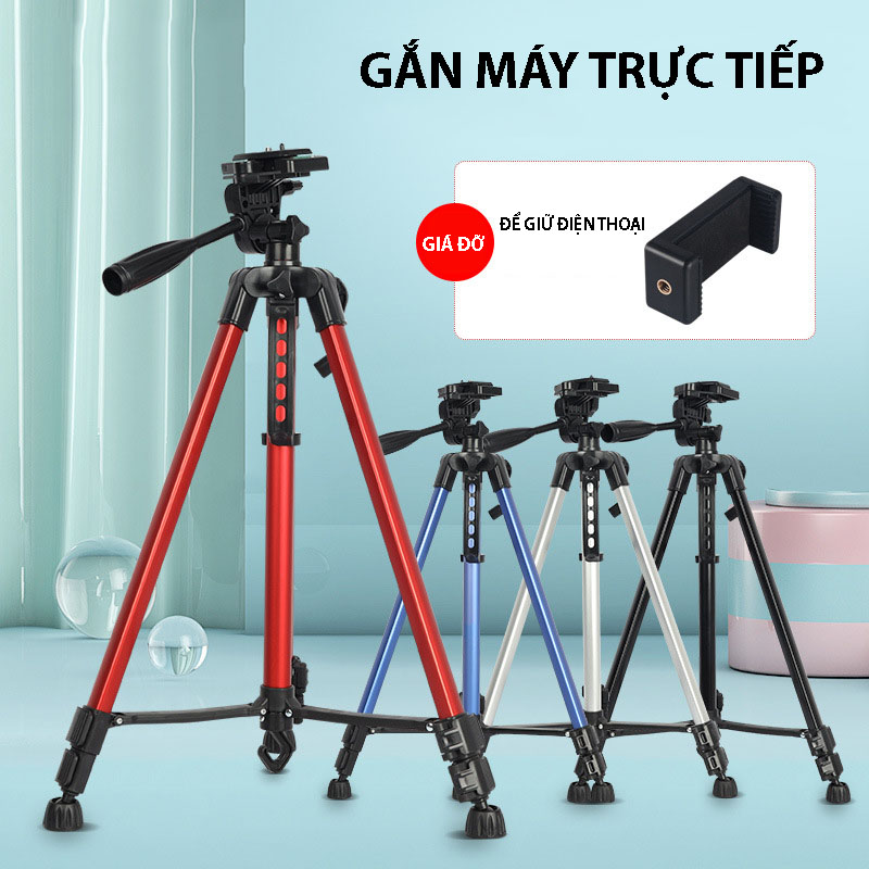 Gậy 3 Chân Máy Ảnh Chụp Hình Selfie Tự Sướng Tripod Floveme - 3366 cao 150cm Kèm Giá Đở Điện Thoại - 3. cách xoay, 360 độ - Hàng chính hãng