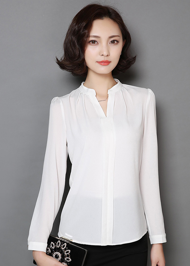 Sơ mi cổ v công sở sm08th