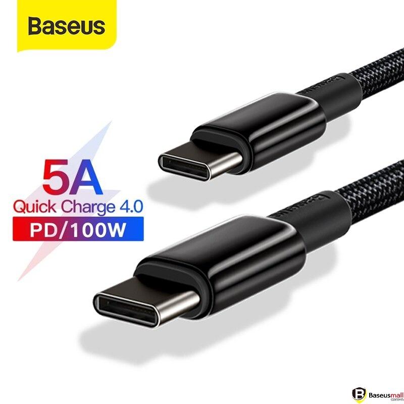 Cáp sạc nhanh và truyền dữ liệu Type-C to C Baseus Tungsten Gold Fast Charging Data Cable (Hàng chính hãng