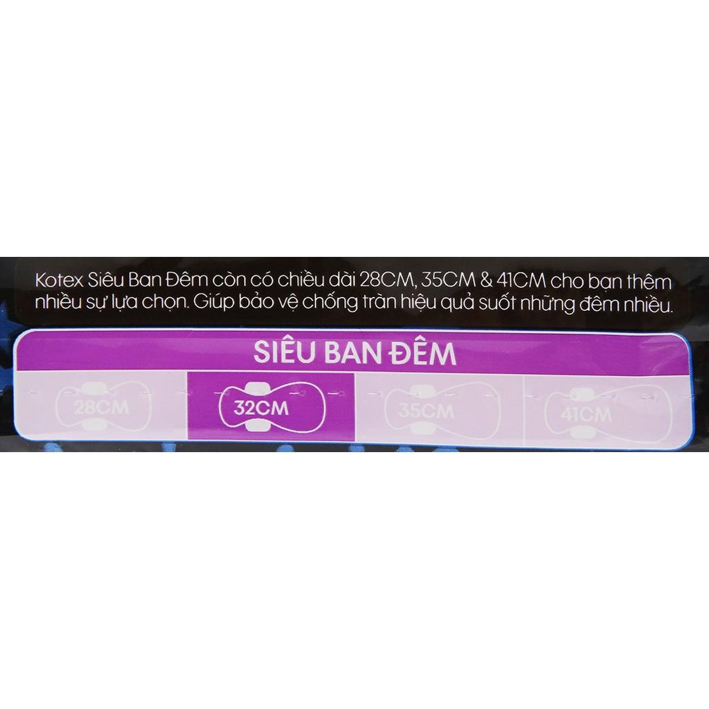 Băng Vệ Sinh Kotex Siêu Ban Đêm Mỏng Cánh 32cm 3 Miếng