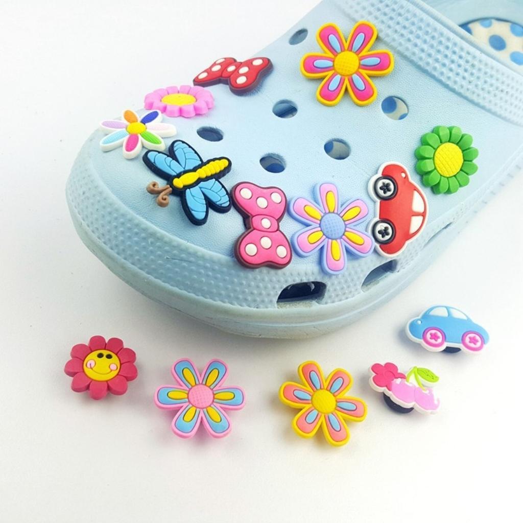 Sticker gắn dép cross sticker dán dép crocs Phụ kiện nút giày đơn giản dễ thương Luna Kid's