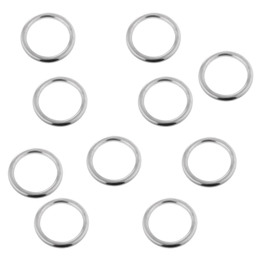 10x Stainless Steel Seamless Welding O Rings Round Metal Loop 30mm+25mm Dia.