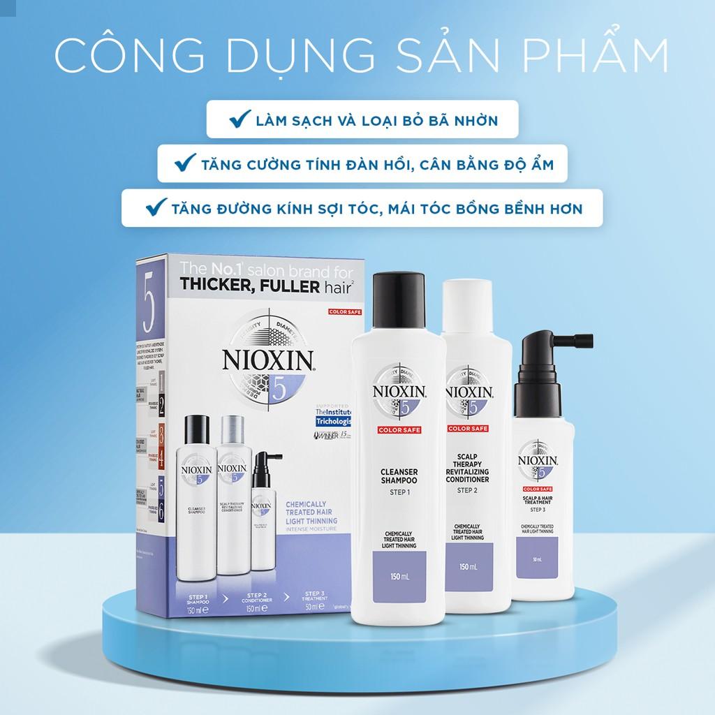 Bộ Chăm Sóc Tóc Nioxin 5 Dành Cho Tóc Tạo Kiểu, Thưa Mỏng, Rụng Nhẹ Bleached/Chemically Treated Hair With Light Thinning