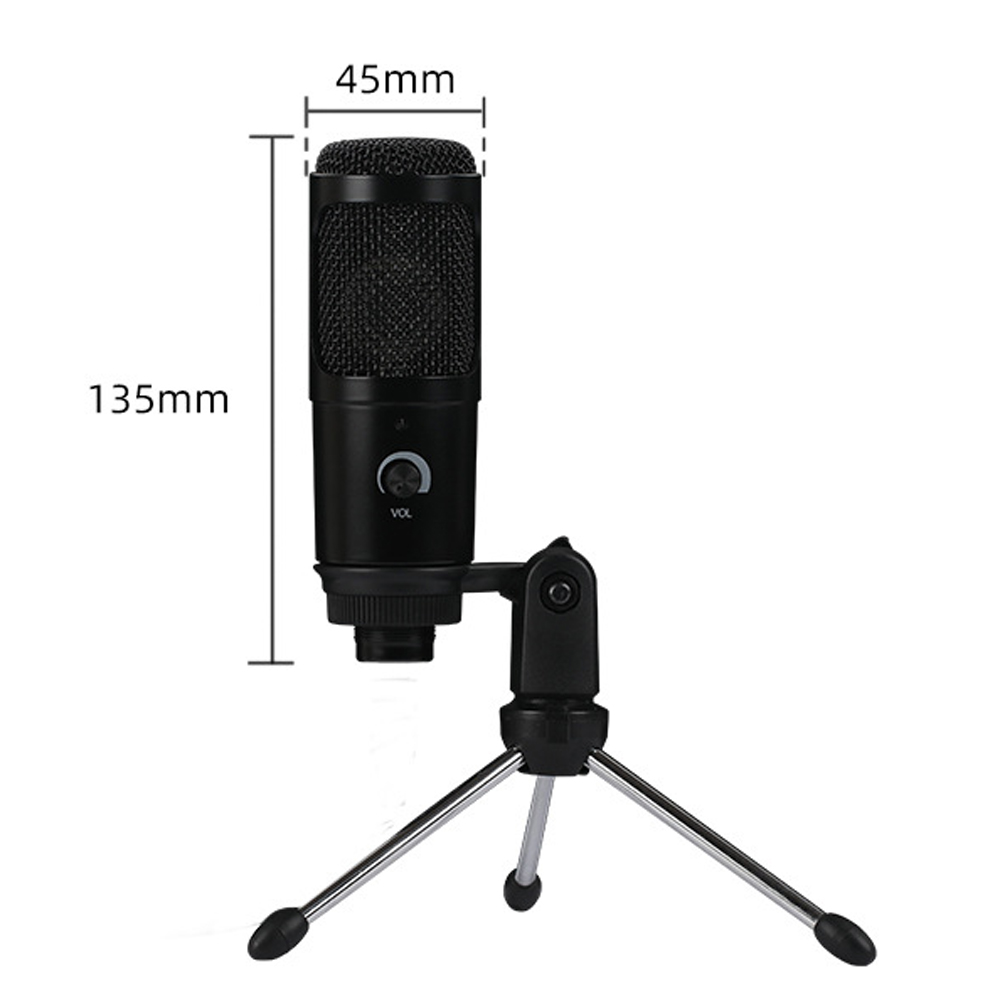 Micrô Ngưng Tụ USB Để Hát Karaoke Ghi Âm Phát Sóng Với TrIPod Plug And Play Cho Máy Tính Xách Tay