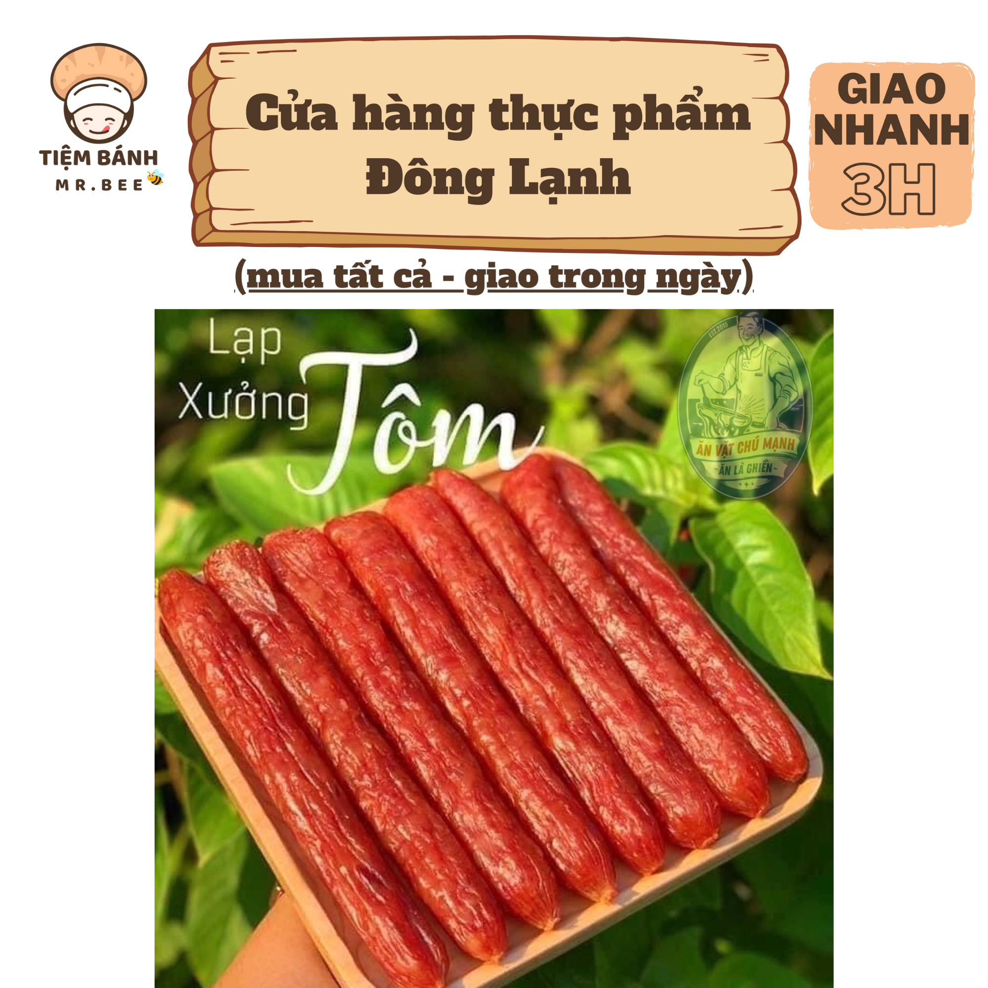 – Lạp Xưởng Tôm Thượng Hạng ít mỡ – 500g