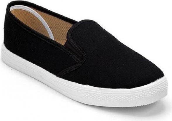 Giày slip on vải trơn màu đen S171