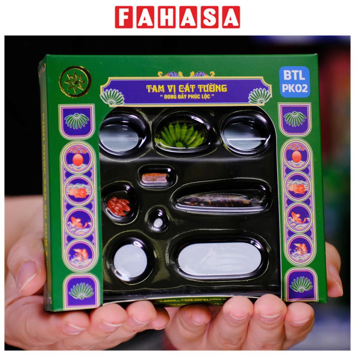 Phụ Kiện Bàn Thờ Bộ Mâm Cúng Tam Vị Cát Tường - Đong Đầy Phúc Lộc - Manihum BTLPK-02