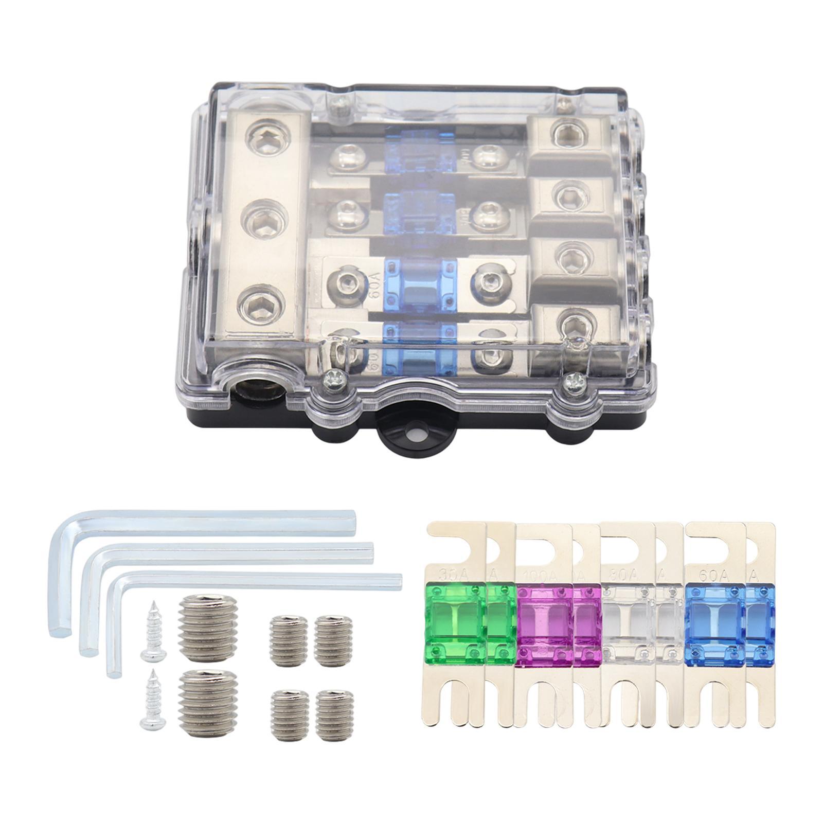Fused Power Distribution Block Set Fuse Box Anl Fuse Holder Automotive Accessories for Auto Boat Stereo Amp Replacements