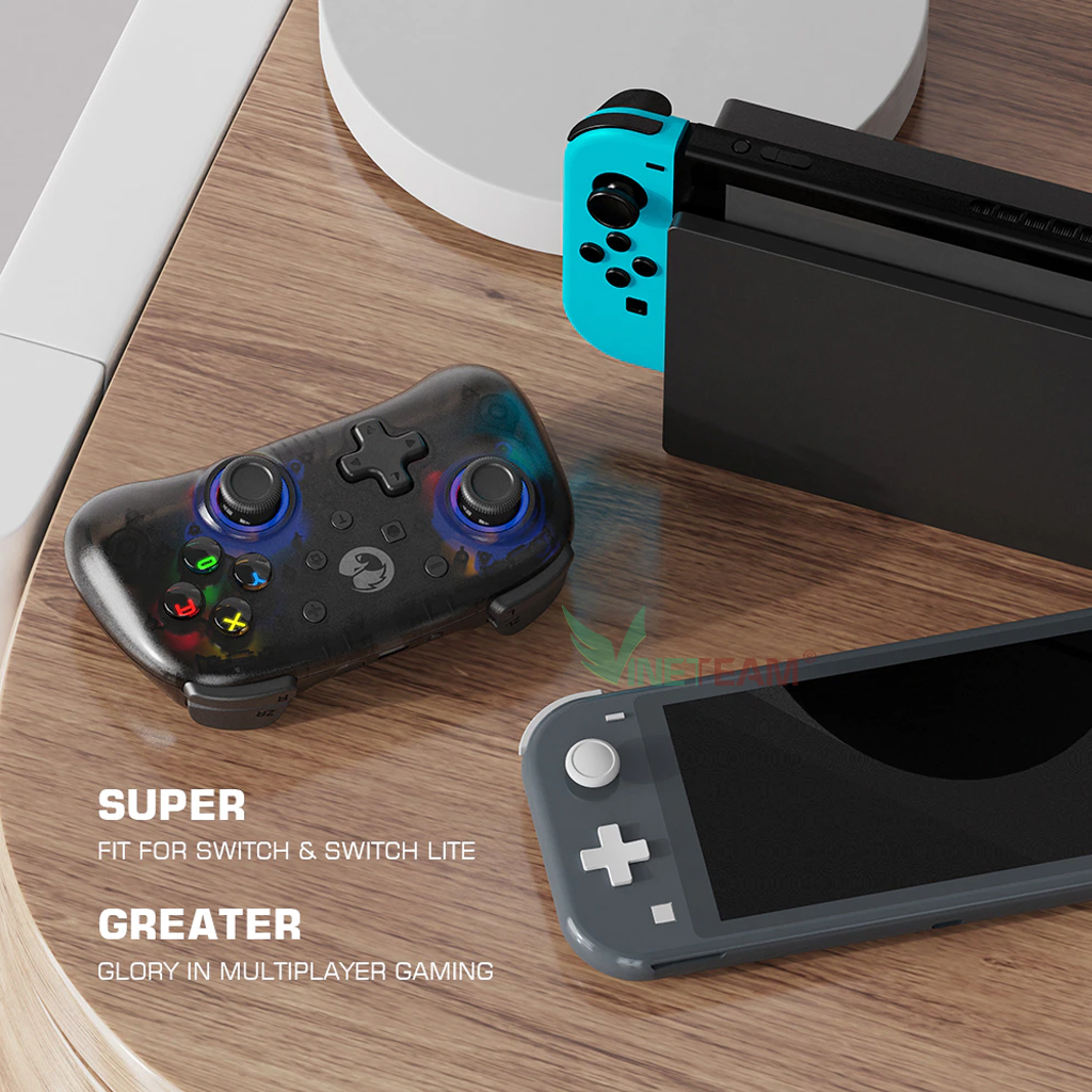 Tay Cầm Chơi Game Không Dây Gamesir T4 Mini Bộ Điều Khiển Chơi Game Dành Cho Nintendo Switch Apple Arcade và MFi Hỗ Trợ PC/ Android/ iOS Led Nhiều Màu -Hàng Chính Hãng