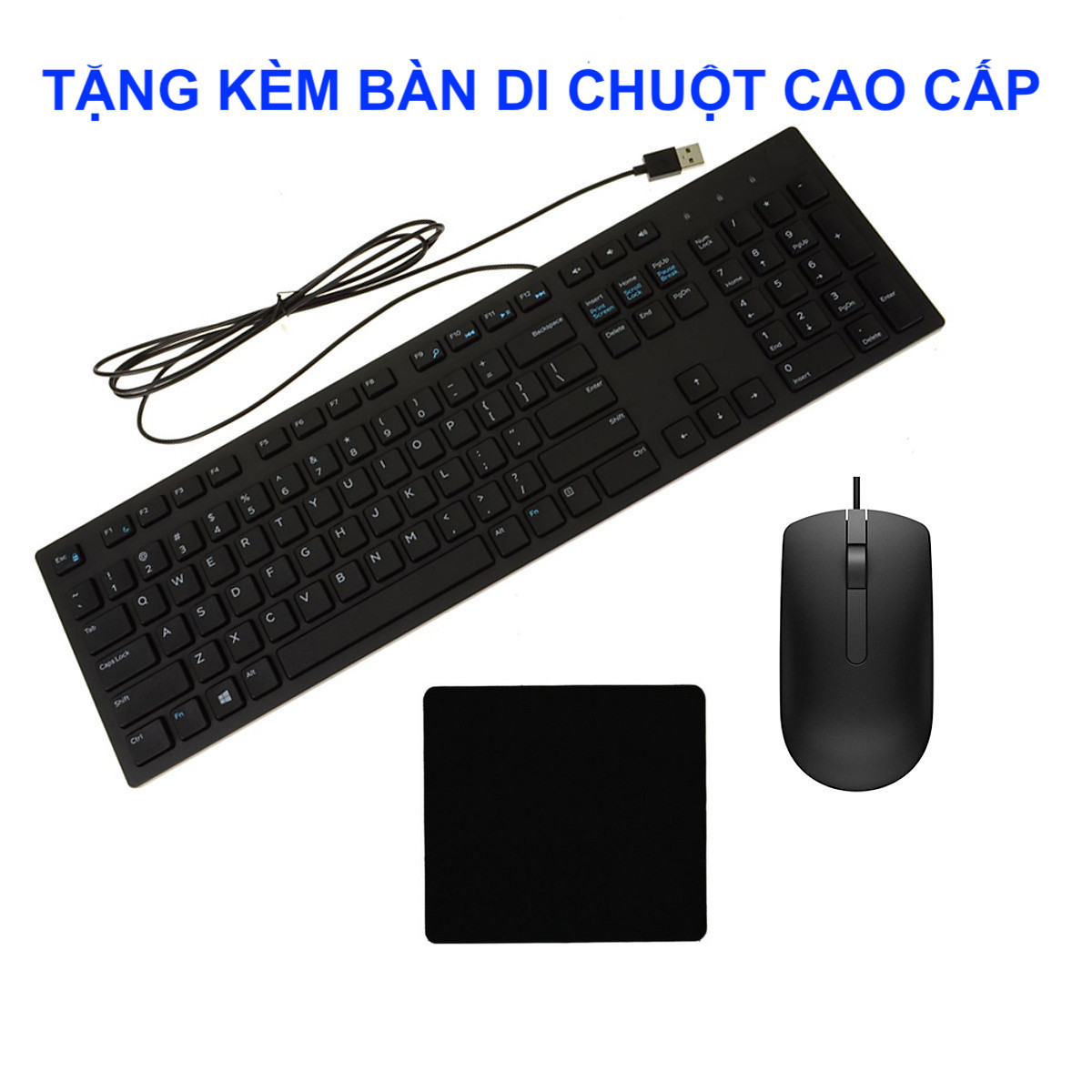 Bộ phím chuột có dây (Bàn phím KB216 và Chuột MS116) màu đen, Chuẩn kết nối USB