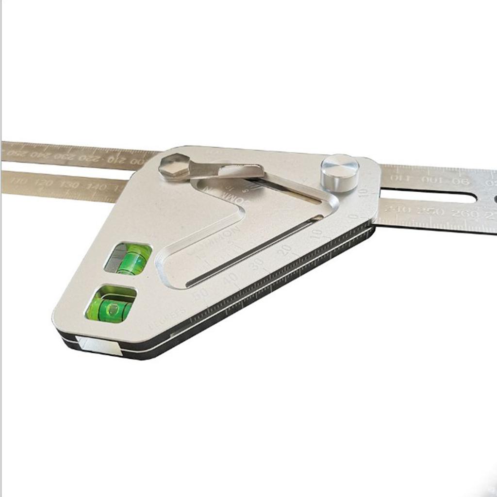Aluminum Alloy Woodworking Triangle Ruler Multi-function Level Angle Ruler