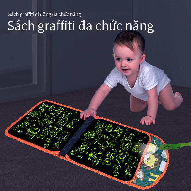 Phong cách mới nhất của trẻ em graffiti có thể xóa được cuốn sách vẽ tranh phát sáng ma thuật về nhà không bụi em bé vẽ bảng đen nhỏ bảng viết cho trẻ em