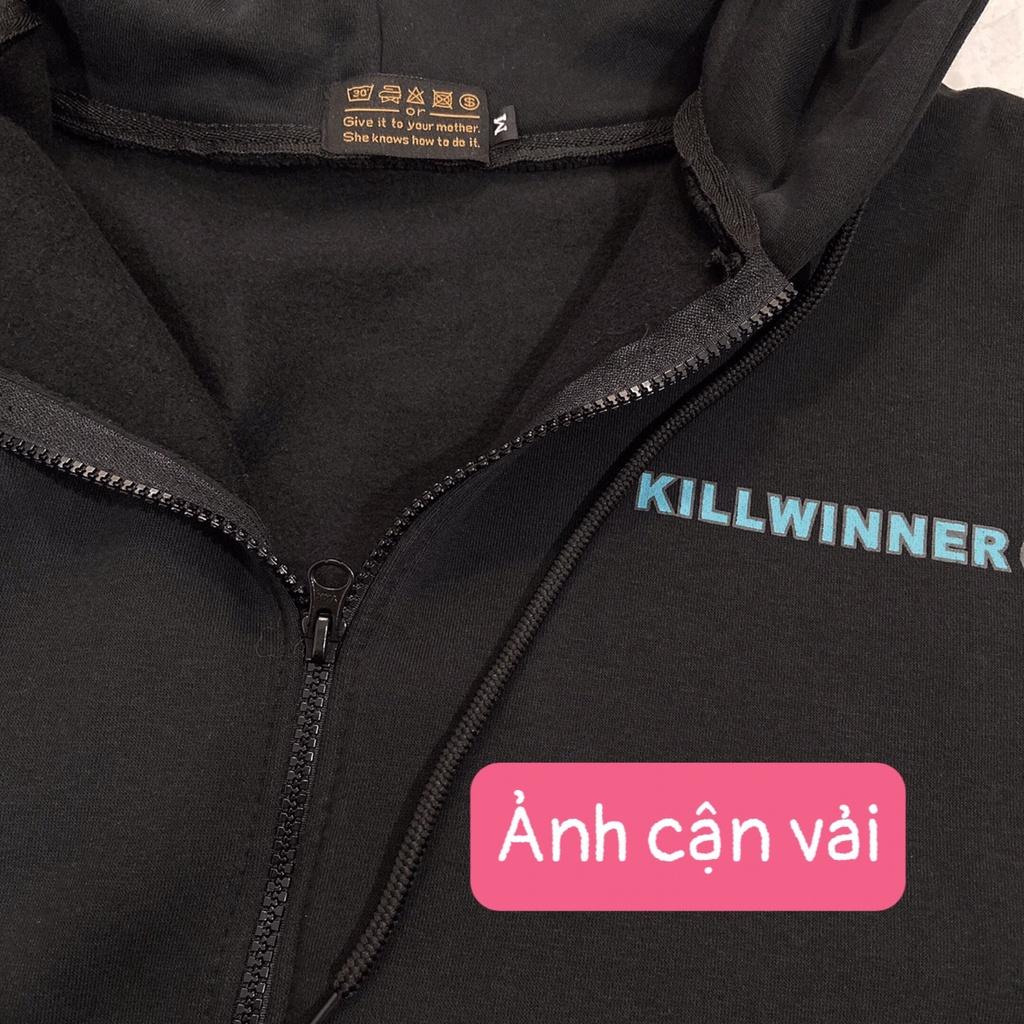 Áo khoác hoodie zip WINNER form rộng vải nỉ lót bông nam nữ chống nắng - SHOP MAYLAN