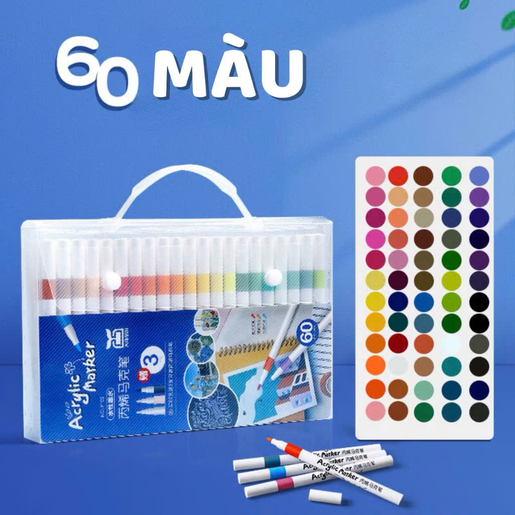 Bút Màu Acrylic Marker Tăng 50% Mực, Vẽ Trên Mọi Chất Liệu, Có Thể Vẽ Chồng Màu - HÀNG CHÍNH HÃNG MINIIN