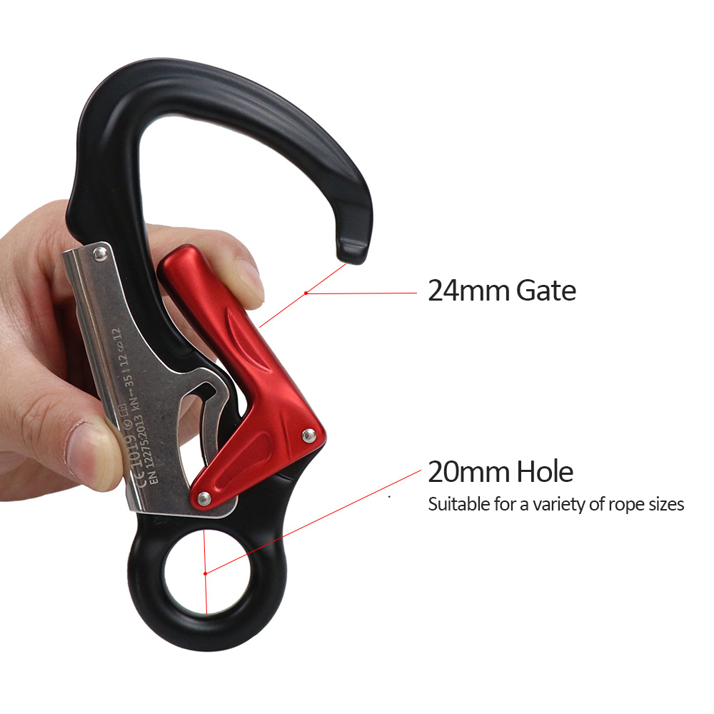 Móc Khóa Công Cụ Leo Núi Ngoài Trời 35KN Carabiner Hạng Nặng Với Hệ Thống Tác Động Kép