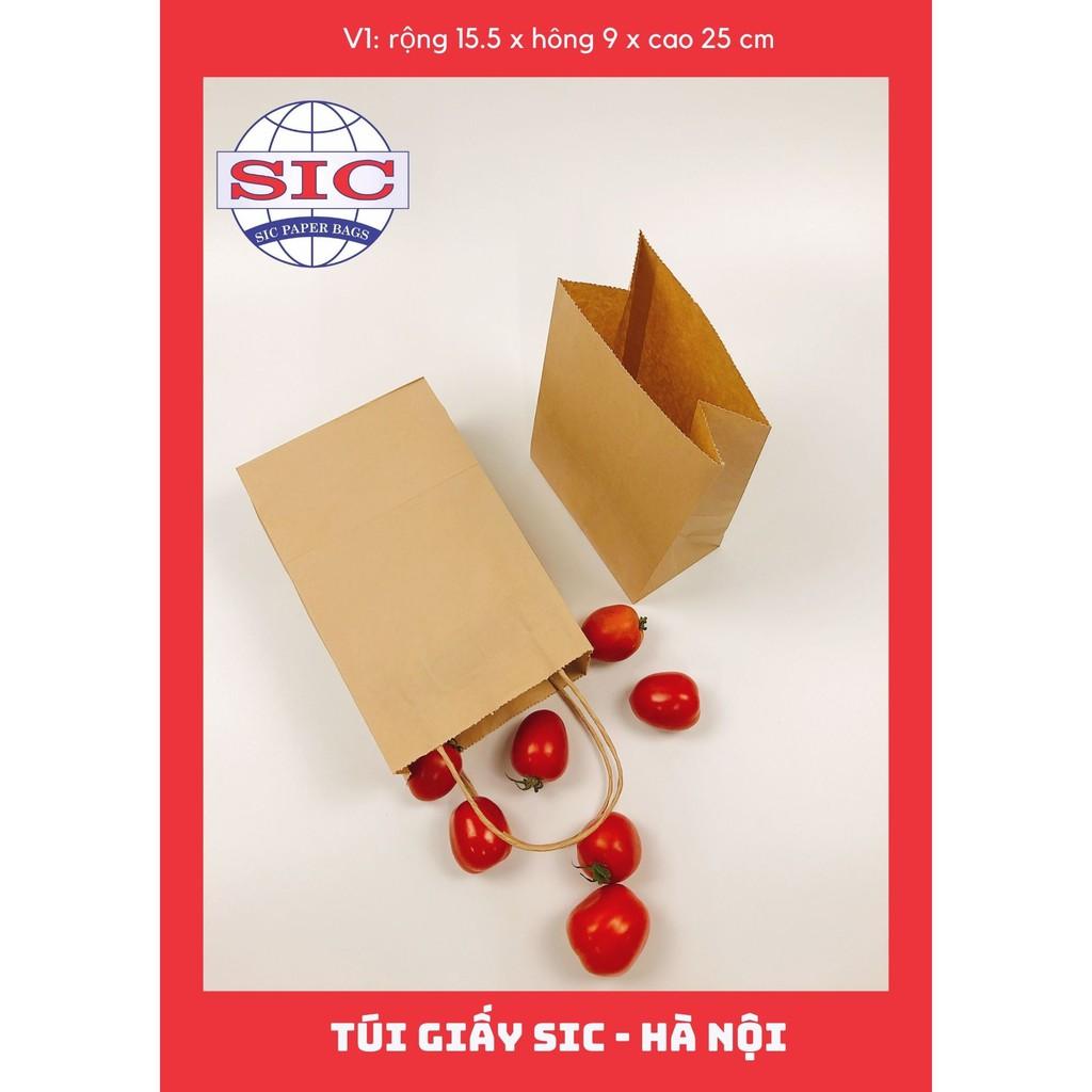 10 CHIẾC TÚI GIẤY KRAFT XI MĂNG V1: 15.5x9x25 cm KHÔNG QUAI