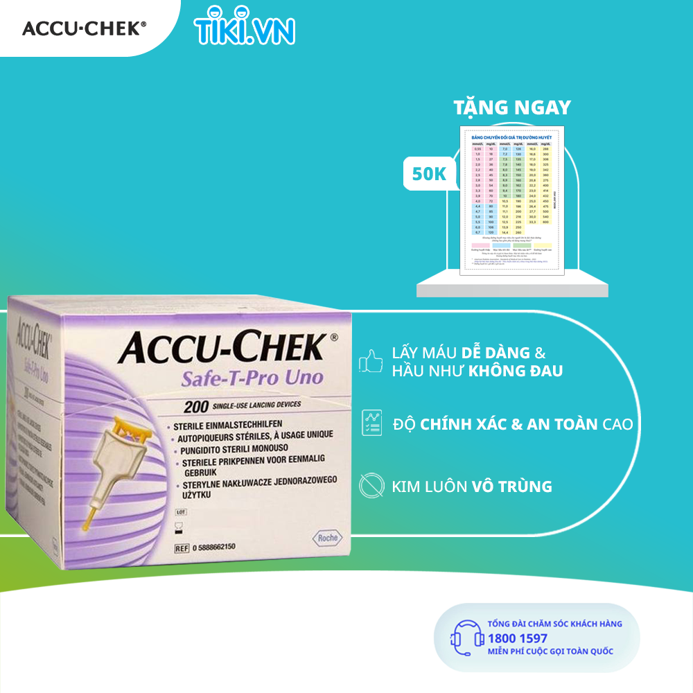 Thiết Bị Lấy Máu Đã Có Kim ACCU-CHEK Safe-T-Pro Uno