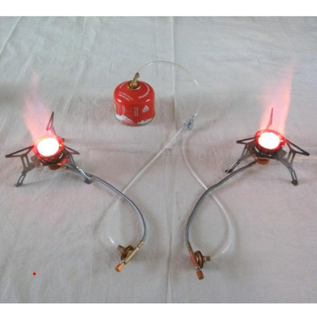 2 Stage Hose Pipe Propane Adapter for Flat Gas Tank Camping Stove