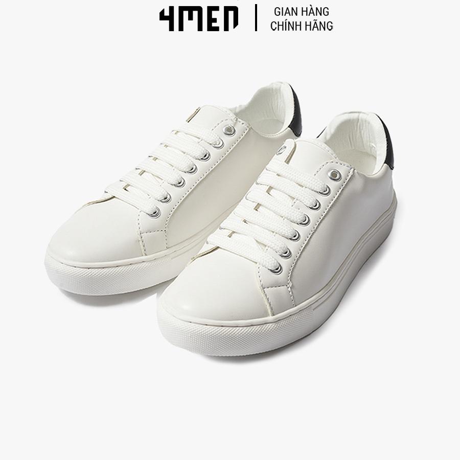 Giảy thể thao sneaker nam đẹp 4MEN G007 màu trắng phối đen độn đế, tăng chiều cao thời trang trẻ trung