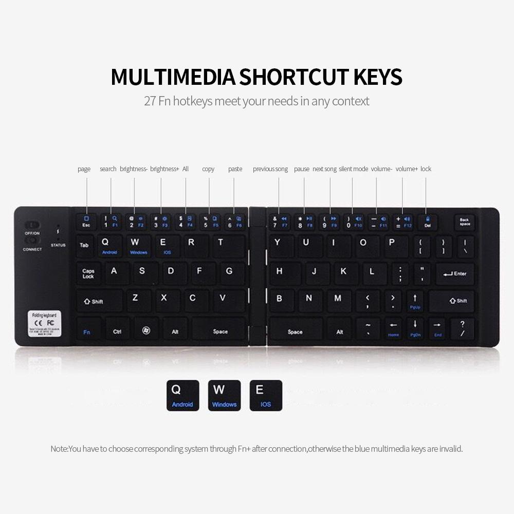 Bàn phím không dây GK228 BT 66 văn phòng di động nhỏ có chân đế cho điện thoại/ máy tính Màu bạc