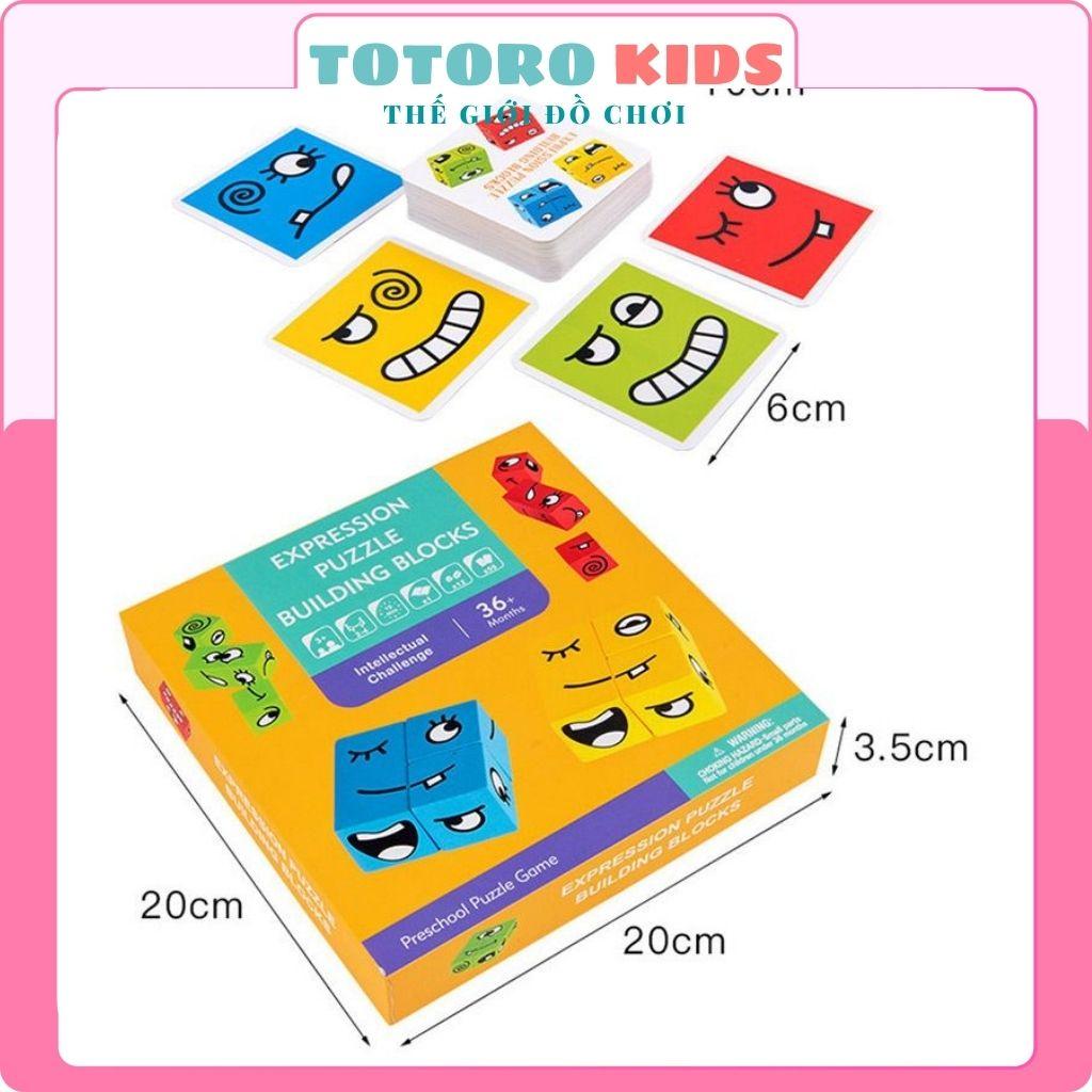 Đồ chơi ảo thuật bằng Gỗ Board Game Xếp Hình Khối Cảm Xúc thông minh phát triển trí tuệ cho bé gái trai người lớn