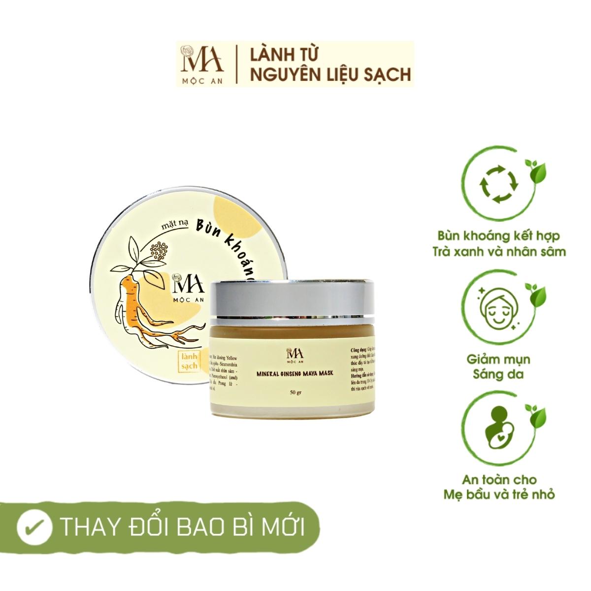 Mặt Nạ Bùn Khoáng Mộc An Giúp Giảm Mụn, Dưỡng Da Tươi Trẻ Mineral Maya Mask 50g