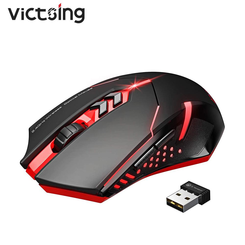 VicTsing PC066 Chuột Chơi Game Không Dây Độc Đáo Silent Click RGB Thở Backlit 2400 DPI Công Thái Cầm 7 Nút Chuột