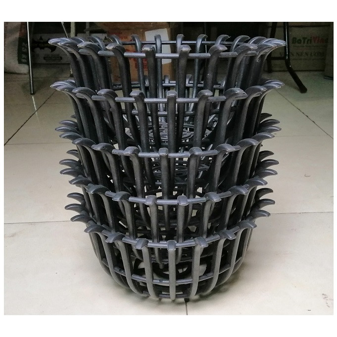 5 CHẬU GỈA GỖ TRỒNG LAN DẤU HỎI FI27 MÀU ĐEN