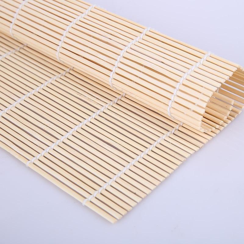 Dụng cụ làm cơm cuộn sushi bằng gỗ - Mành tre cuộn cơm rong biển kimbap Hàn Quốc - Đồ cuốn sushi bằng tre