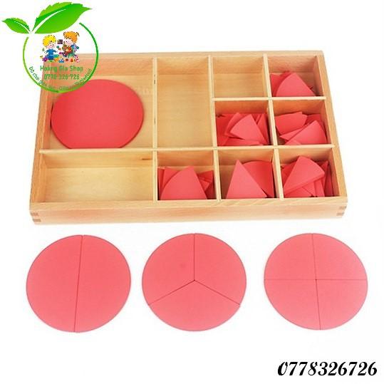 Ghép hình hình tròn màu hồng Montessori