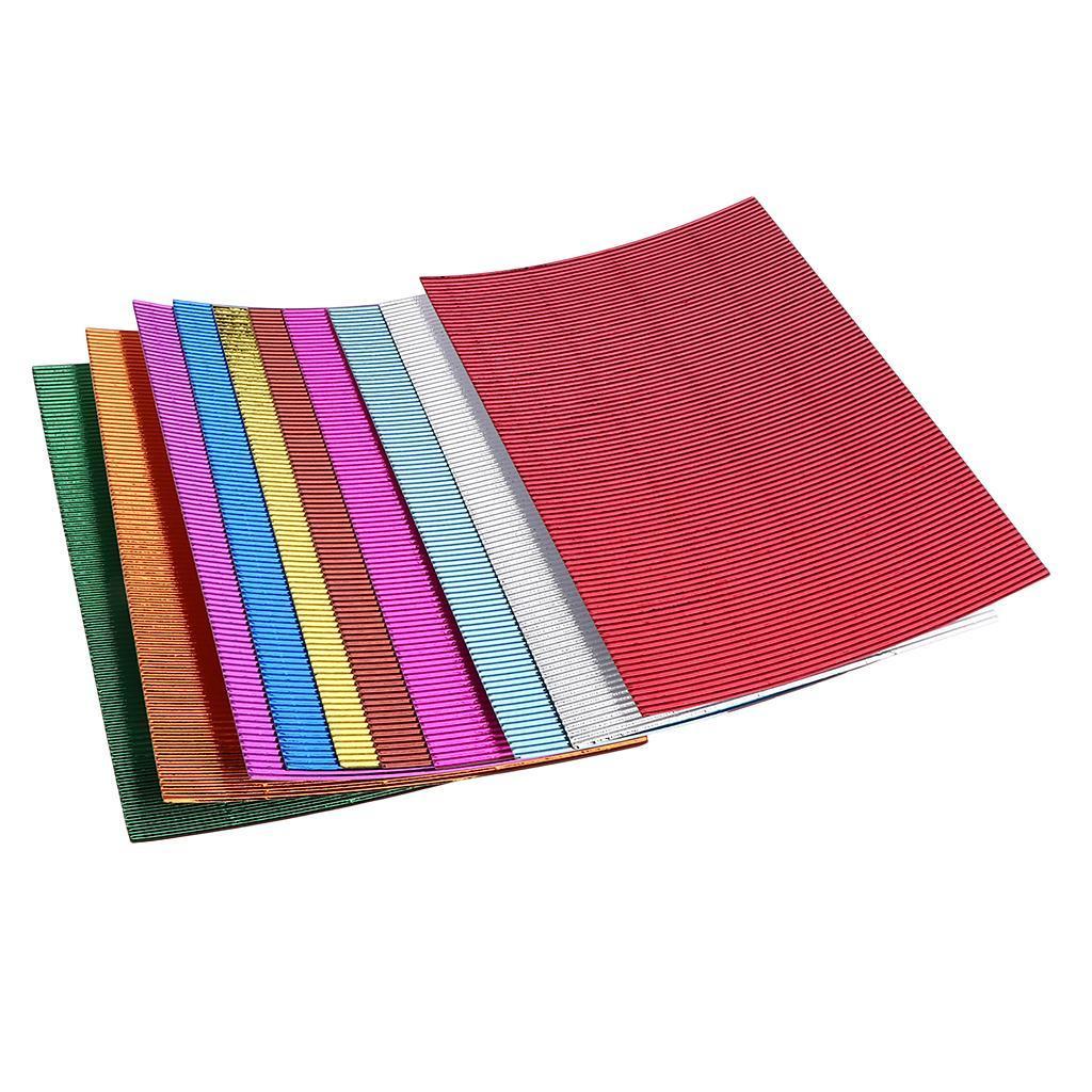 10x Multicolor Corrugated Paper Crafts Decorations Cardboard Color