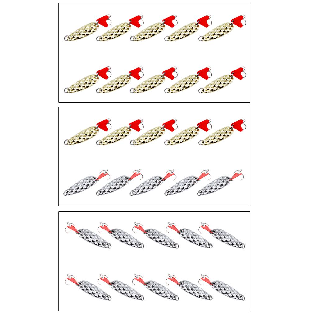 10pcs Fishing Spinner Baits Sequins Fishing Baits Replacement Gold