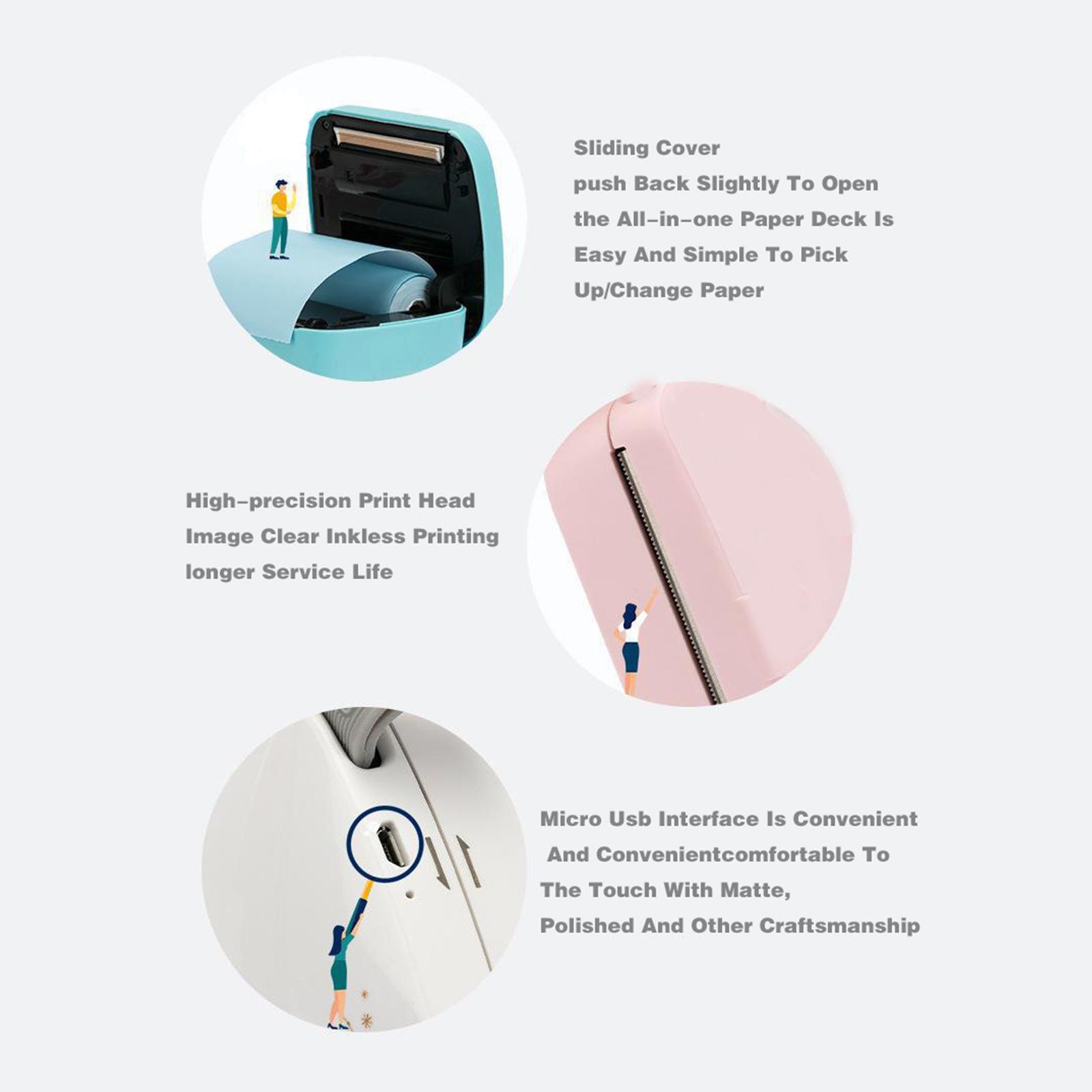 Portable Mini Pocket Thermal  Doodle DIY for Office Notes Printing