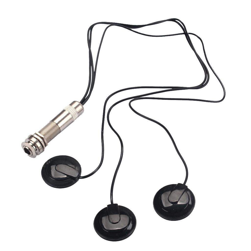 Phép Lạ Chiếu Guitar 6.35mm Endpin Jack Preamp Piezo Pickup với 3 Vòng Đầu Dò