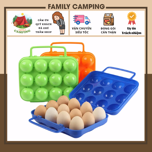 Hộp đựng trứng nhựa tiện dụng di động nấu ăn Cắm trại dã ngoại ngoài trời