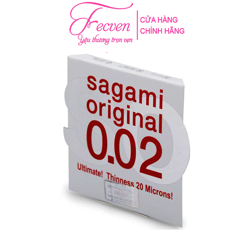 Bao cao su Sagami Original Siêu Mỏng 0,02 mm Hộp 1 Chiếc Nhật Bản