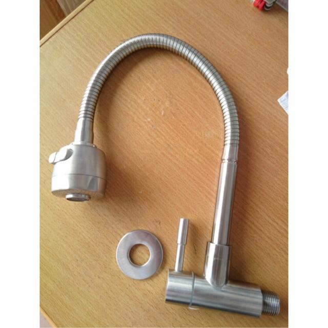 Vòi rửa chén lạnh Inox Sus 304 cần mềm