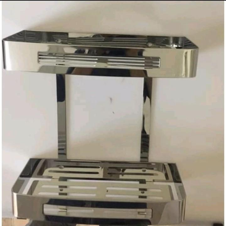 KỆ 2 TẦNG NHÀ TẮM LÀM BẰNG INOX 304