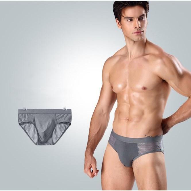 Hộp 4 quần lót tam giác, sịp chéo thông hơi cao cấp dành cho nam thun cotton co dãn bốn chiều