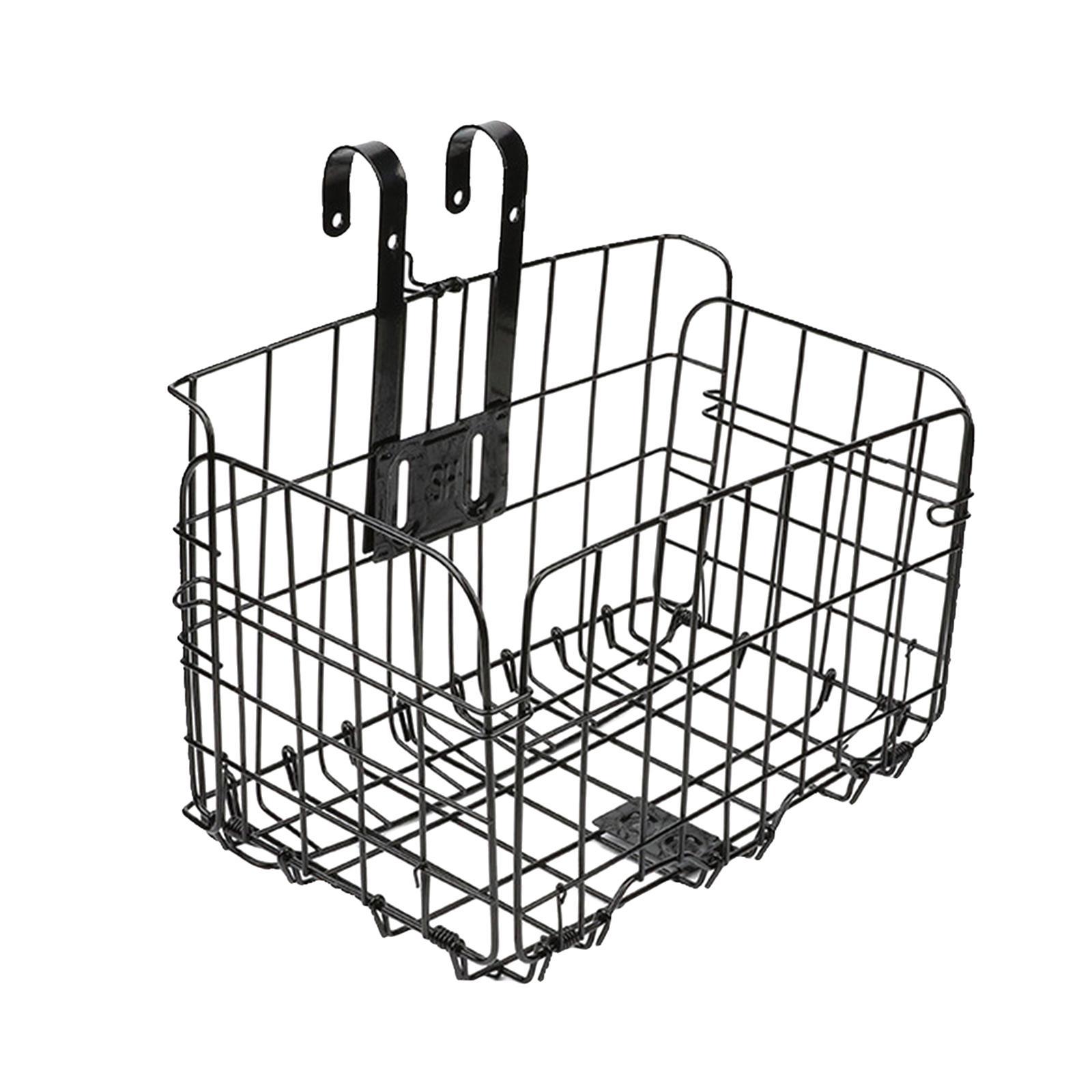 Bike Basket Folding Hanging Basket Wire Mesh  Basket Mountain Bike Frame Basket Bike Cargo Rack