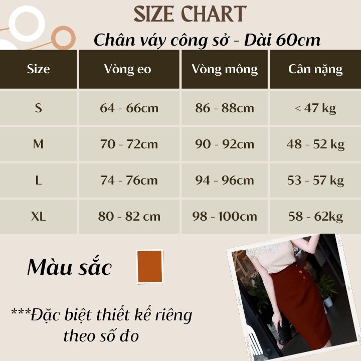 Chân váy công sở lưng cao phối cúc trẻ trung vải kaki thun co giãn, thoáng mát Shop Váy Công Sở Bigsize CV0016