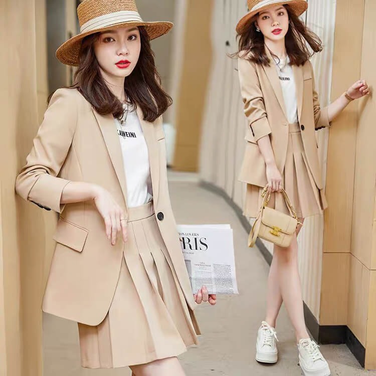 Sét vest 3 món váy xếp ly