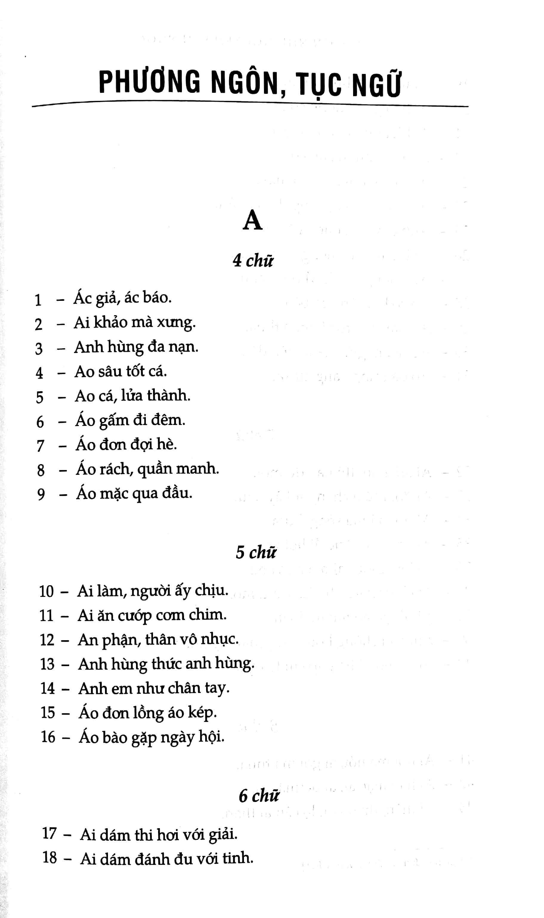 Tục Ngữ Phong Dao - Bìa Cứng