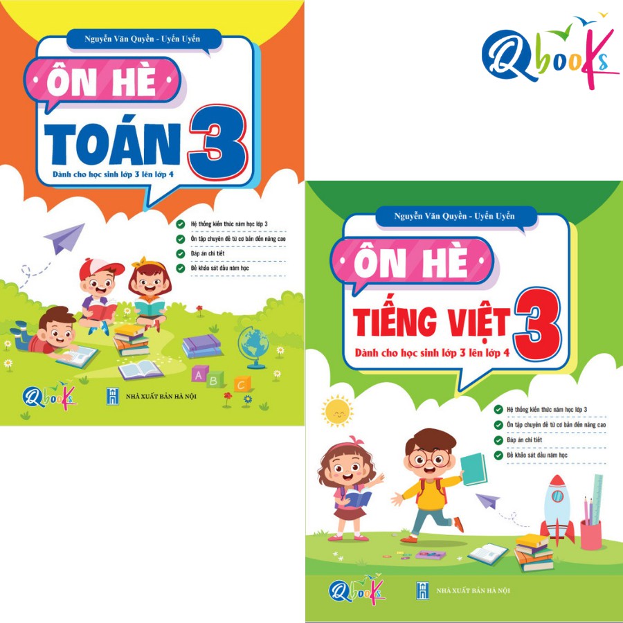 Sách Combo Ôn Hè Toán và Tiếng Việt 3 Dành cho học sinh lớp 3 lên 4