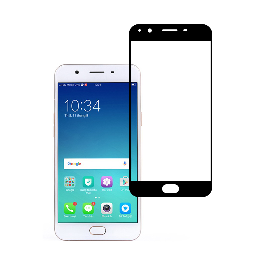Miếng Dán Cường Lực Bảo Vệ Màn Hình Toàn Diện Cho Oppo F1s_A59 - Full Màn Hình - Màu Đen - Hàng Chính Hãng