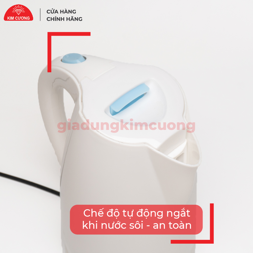 Ấm Đun Siêu Tốc Kim Cương 1.8 Lít Nhựa Cao Cấp - Hàng Chính Hãng