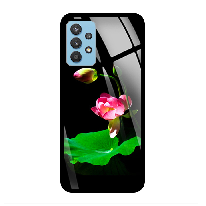 Ốp Lưng Kính Cường Lực Cho Điện Thoại SAMSUNG GALAXY A32 – 0221 LOTUS01 – Hàng Chính Hãng