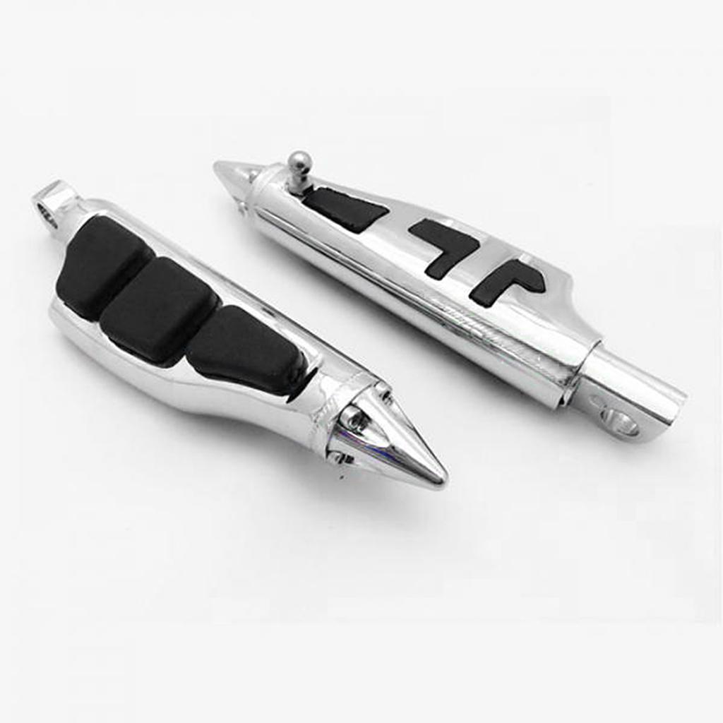 1Pair Chrome Front Stiletto Spike Foot Pegs Foot Rests for Suzuki Boulevard